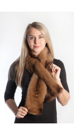Polecat fur scarf